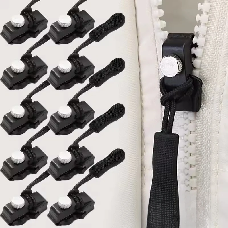 طقم إصلاح الرأس بسحاب بدون أدوات - مزلقات بديلة عالمية للملابس وحقائب الظهر والأمتعة (تناسب معظم أنواع السوستة)