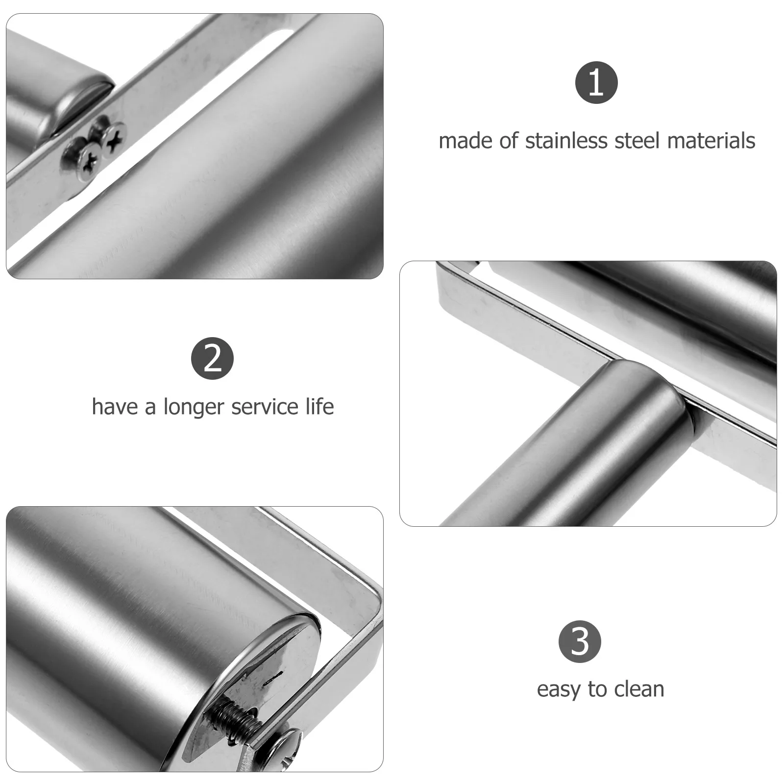 

2Pcs Stainless Steel Dough Rolling Pin Kitchen Roller Baking Tool for Pizza Pastry Pasta Dough Preparation Rolling Pin