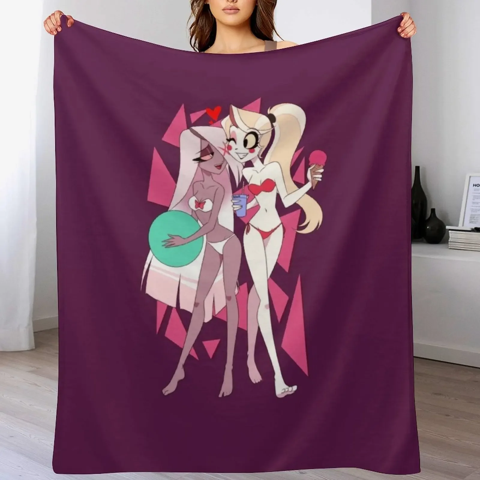 

Charlie and Vaggie Bikini Throw Blanket Weighted Blankets For Sofas Decorative Sofa Hairys Blankets