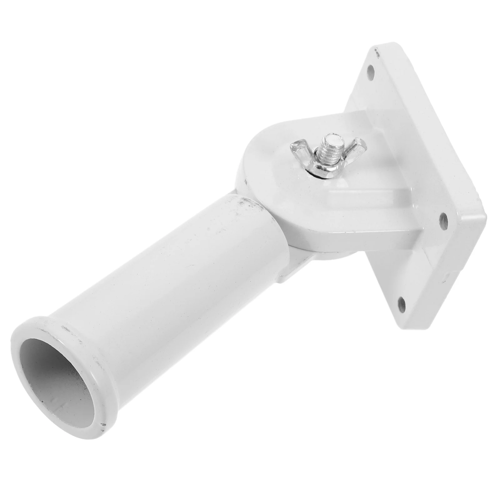 Soporte ajustable para mástil de bandera de montaje en pared, rotación de 180 grados, soporte de Metal resistente, Base de aluminio blanca para exteriores para pared