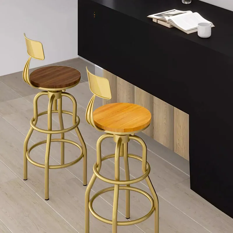 

Adjustable Height Swivel Bar Stool with Backrest Industrial Modern Kitchen Counter Stool for Home Pub Cafe Metal Craft Bar Chair