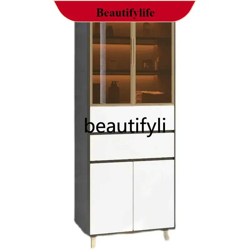 

wood bathroom cabinet side cabinet toilet floor-to-ceiling vertical cabinet intelligent induction storage displayAsmt52