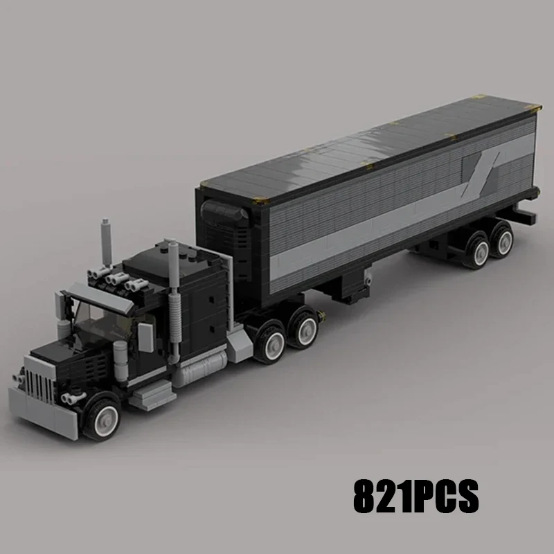 

Moc Building Bricks City Transport Car Model Truck With Trailer Technology Modular Blocks Gifts Toys For Children DIY Assembly