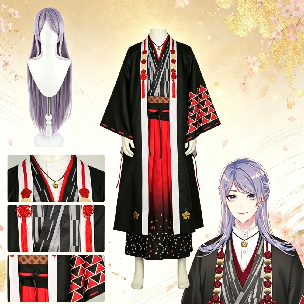 Costume de cosplay Genzuki Tojiro, Yukata Kimono, tenue traditionnelle virtuelle VTuber, pour performance scénique, jeu de rôle, Comic Con