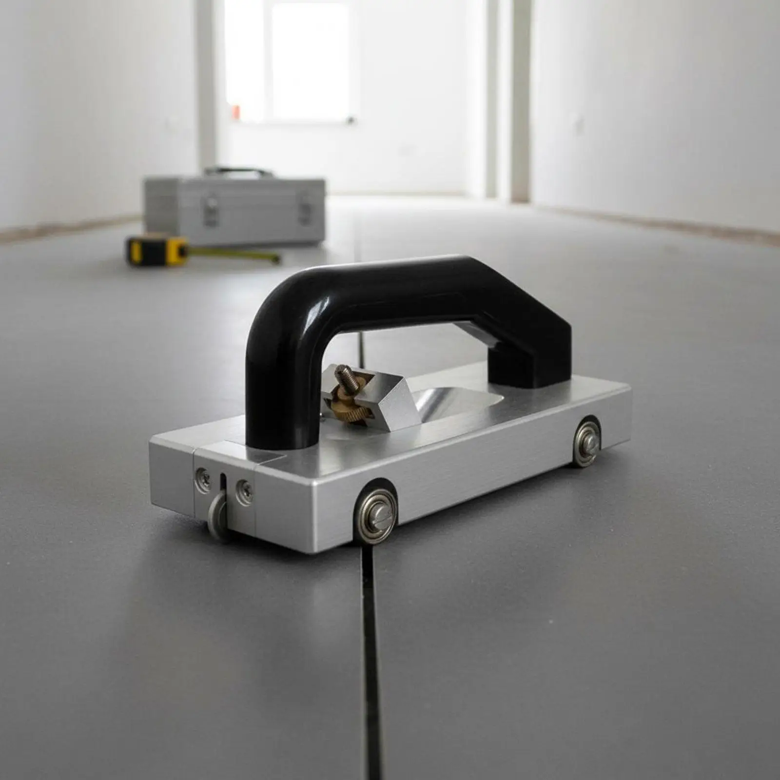 Floor Groove Guide with Guide Wheels Manual Adjustment Grooving Tool for PVC Vinyl Tile Flooring Construction