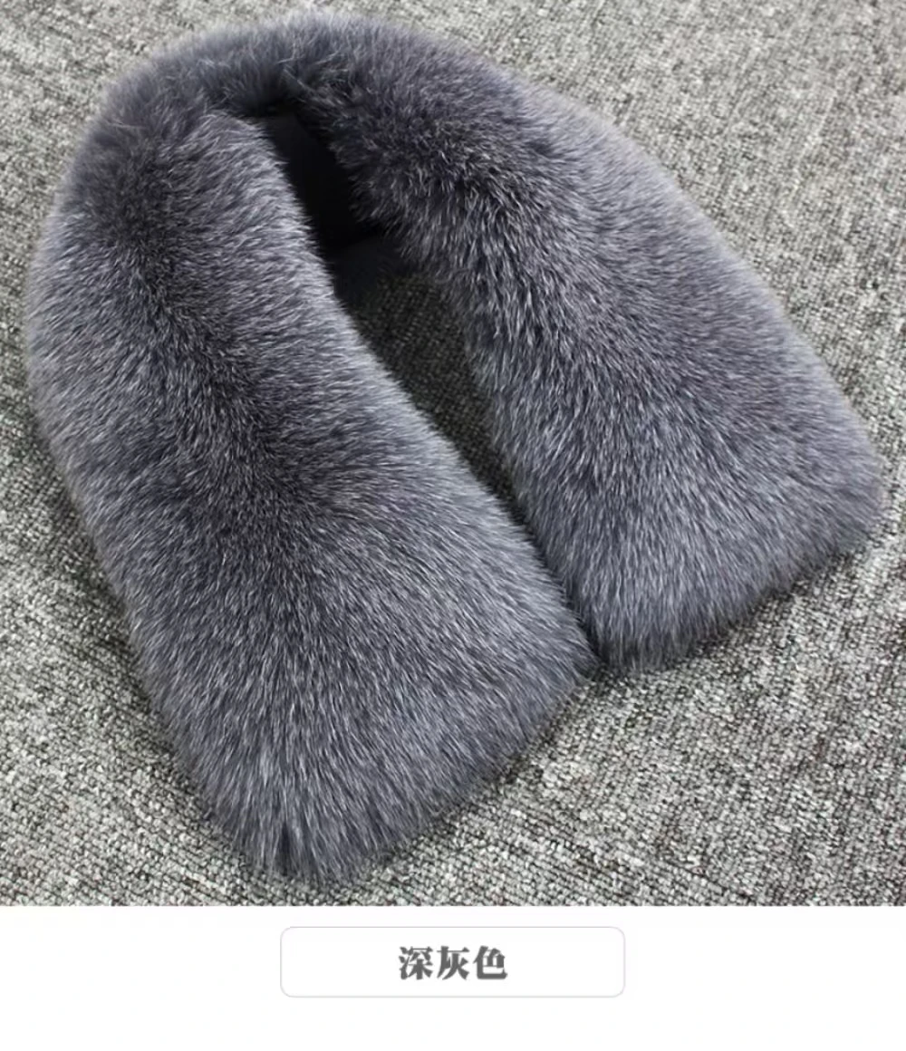 Authentic high-quality imported fox fur collar suitable for autumn and winter jackets, ladies' detachable real fur collar