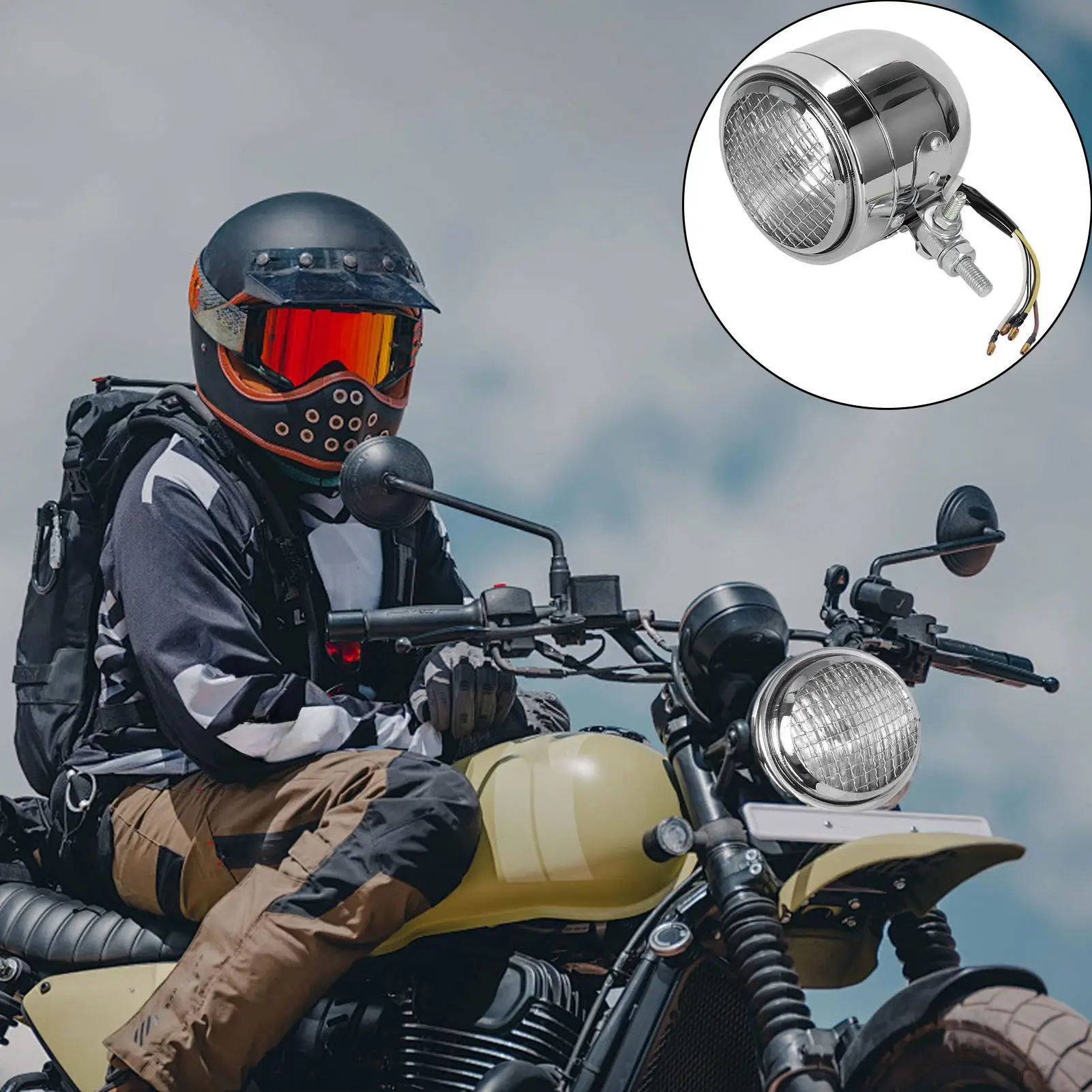 Motorcycle Headlight Assembly Vintage Long Lasting High Visibility Restoration Lamp Retro Motorcycle Headlamps For Bike Riding