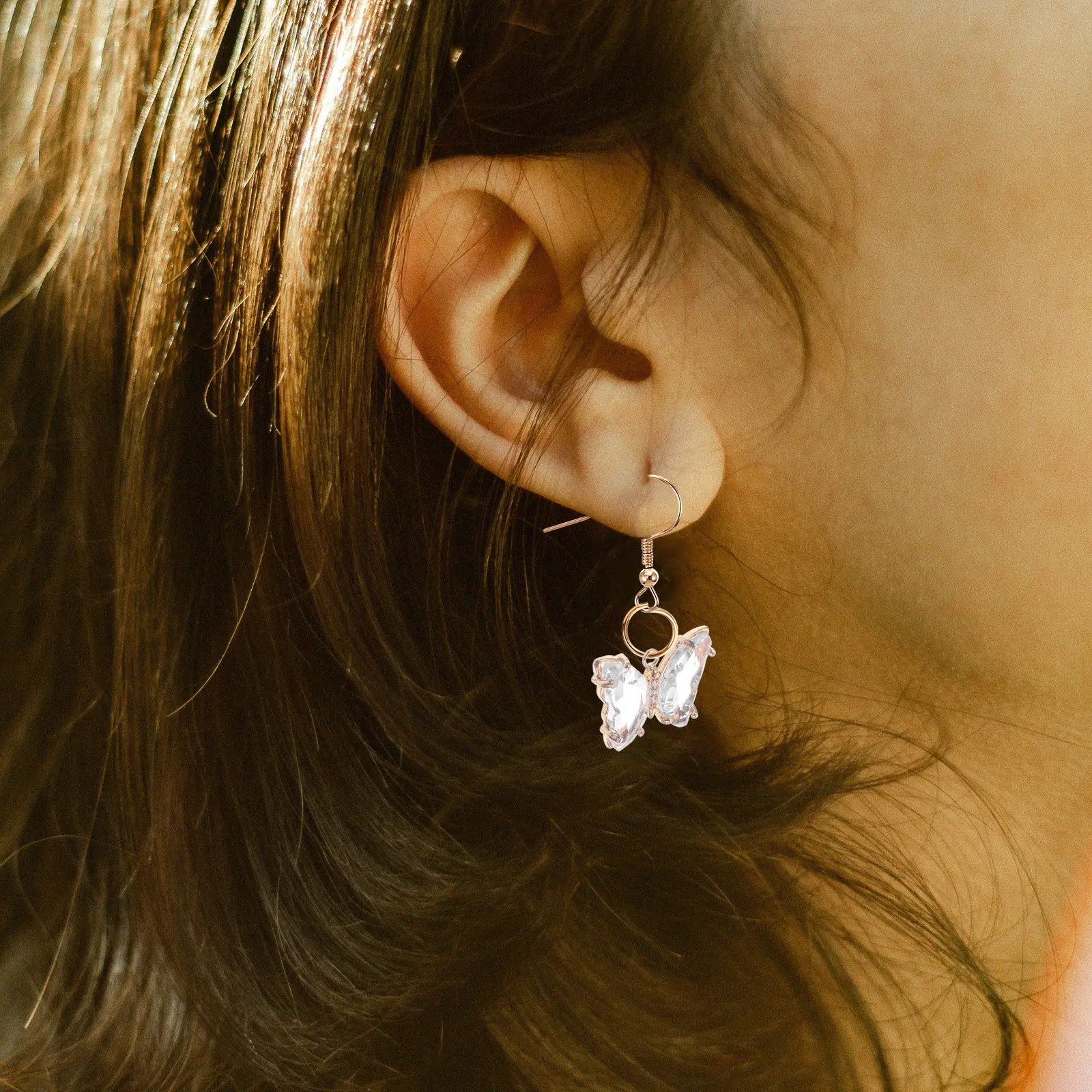 

10Pcs Crystal Glass Butterfly Pendant Charms Decorative DIY Jewelry Necklace Keychain Accessories for Craft Making