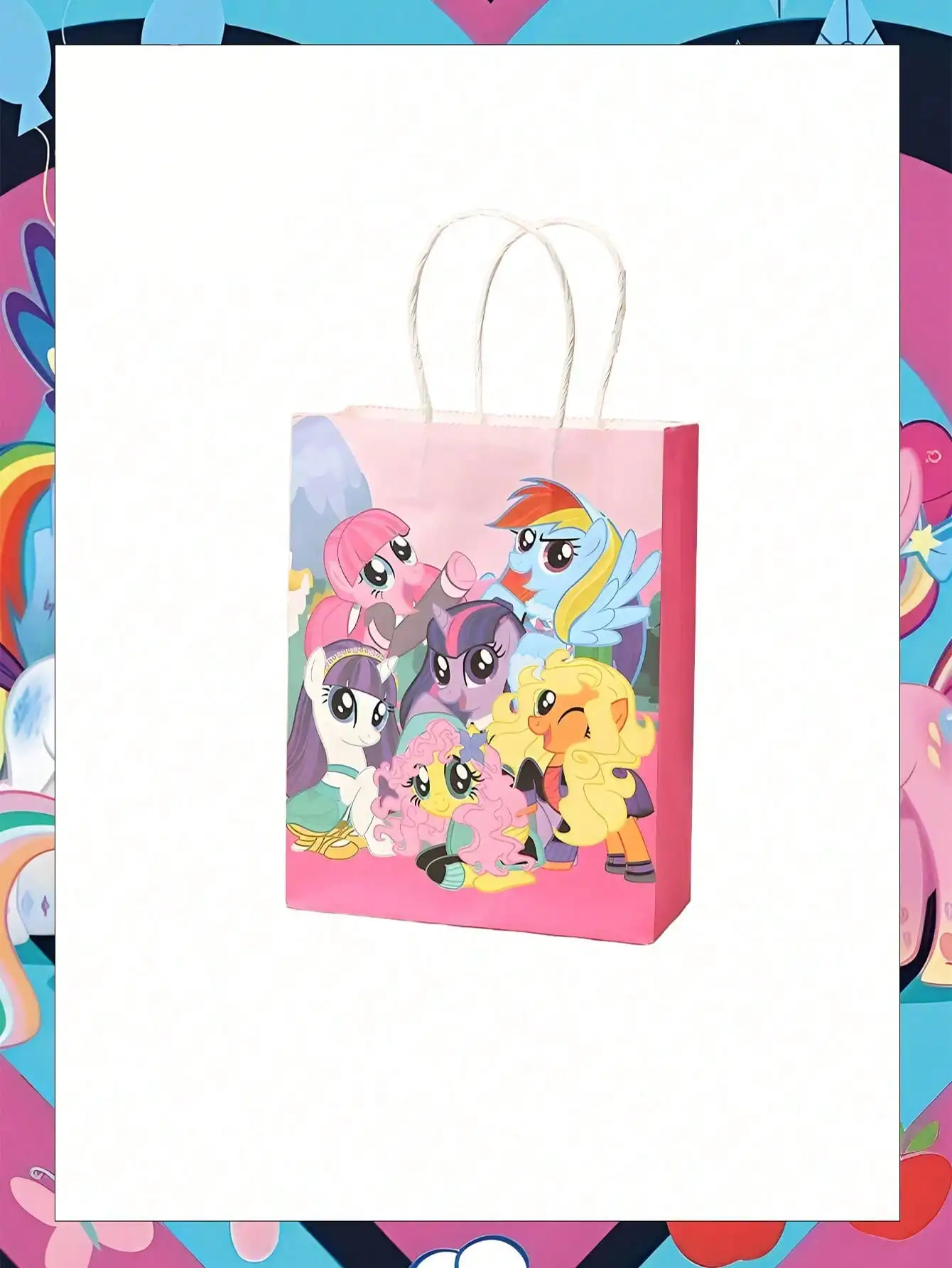 1/5/10/20/30 pcs New Gift Bags, Fashionable Cartoon Kraft Paper Tote Bags, Cute Animal Handle Packaging Bags, Anime Character view 3