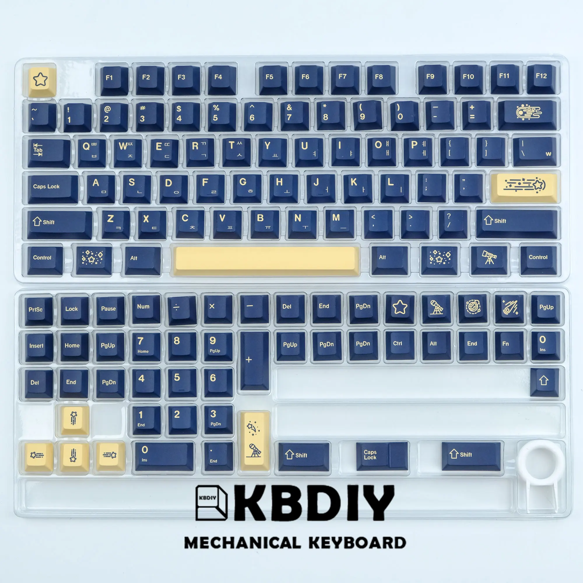 KBDiy 124キー PBT キーキャップ GMK Stargaze イエロー