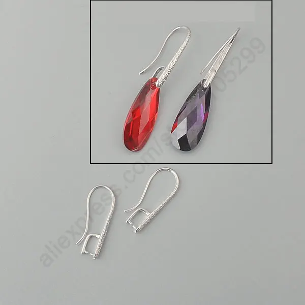 Wholesale 100PCS Lot 925 Sterling Silver Jewelry Findings Pinch Bail Hook Earring Ear Wires For Crystal Beads