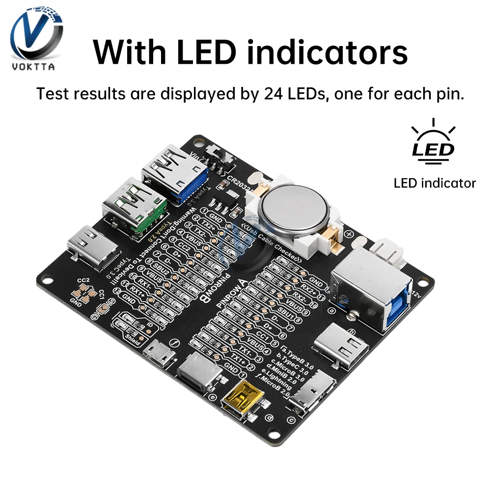 Imagem -03 - Cabo Usb Data Line Detection Board Cabo Checker Usb Cabo Tester Short Circuit On-off Switching Tipo-c Test Tools