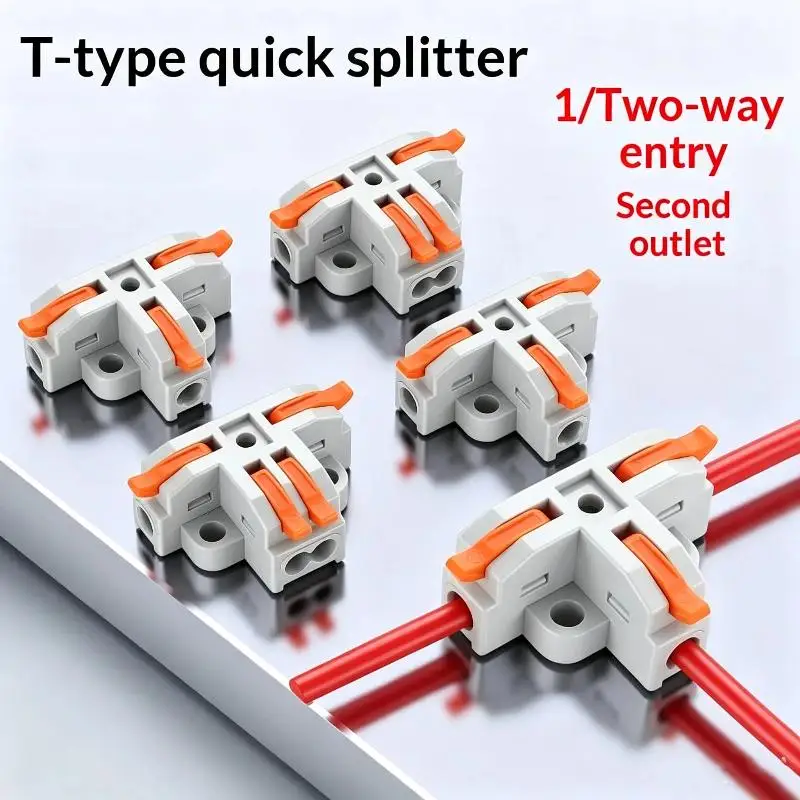 1 In 2/3 Out T Shape Quick Wire Connectors Lever Splice for Electric Scooter Internal Circuit Repair Work