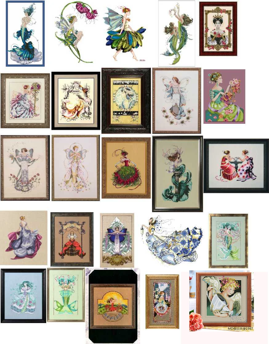 MD 7 styles cross stitch kits fairy aida fabric 18ct 14ct 11ct 22CT 25CT embroidery cotton thread embroidery kits DIY craft set