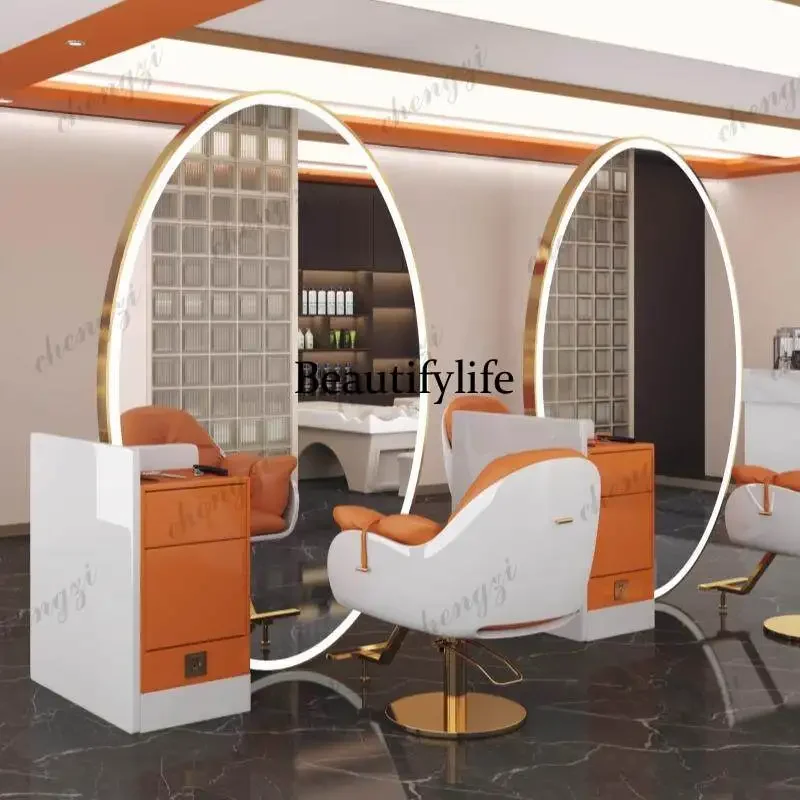 DD182Barber shop mirror table single and double-sided hairdressing, special for hair salon, hair cutting, mirror cabinet integra