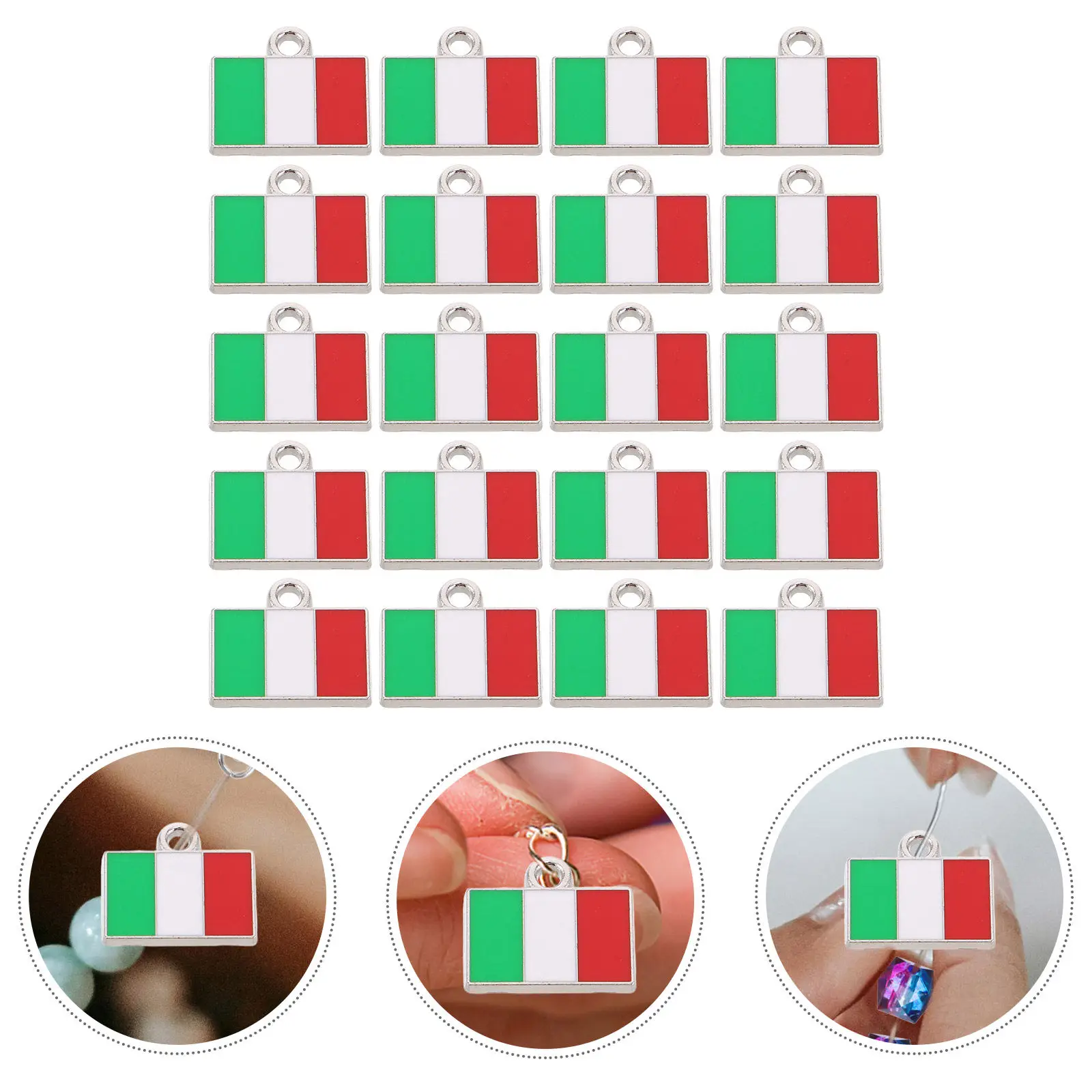 

20Pcs Flag Charm Pendants Sturdy Alloy Retro Style for Necklace Making Bracelet Charms Anklet DIY Decor Handbag Hanging Charms