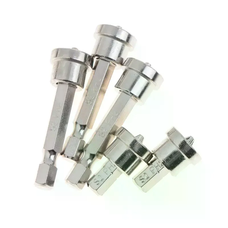 2Pcs 25mm + 3Pcs 50mm PH2 Screwdriver Bit Set For Plasterboard Wood Board Depth Stop Limit Cross Tips No-Magnetic Cross Heads