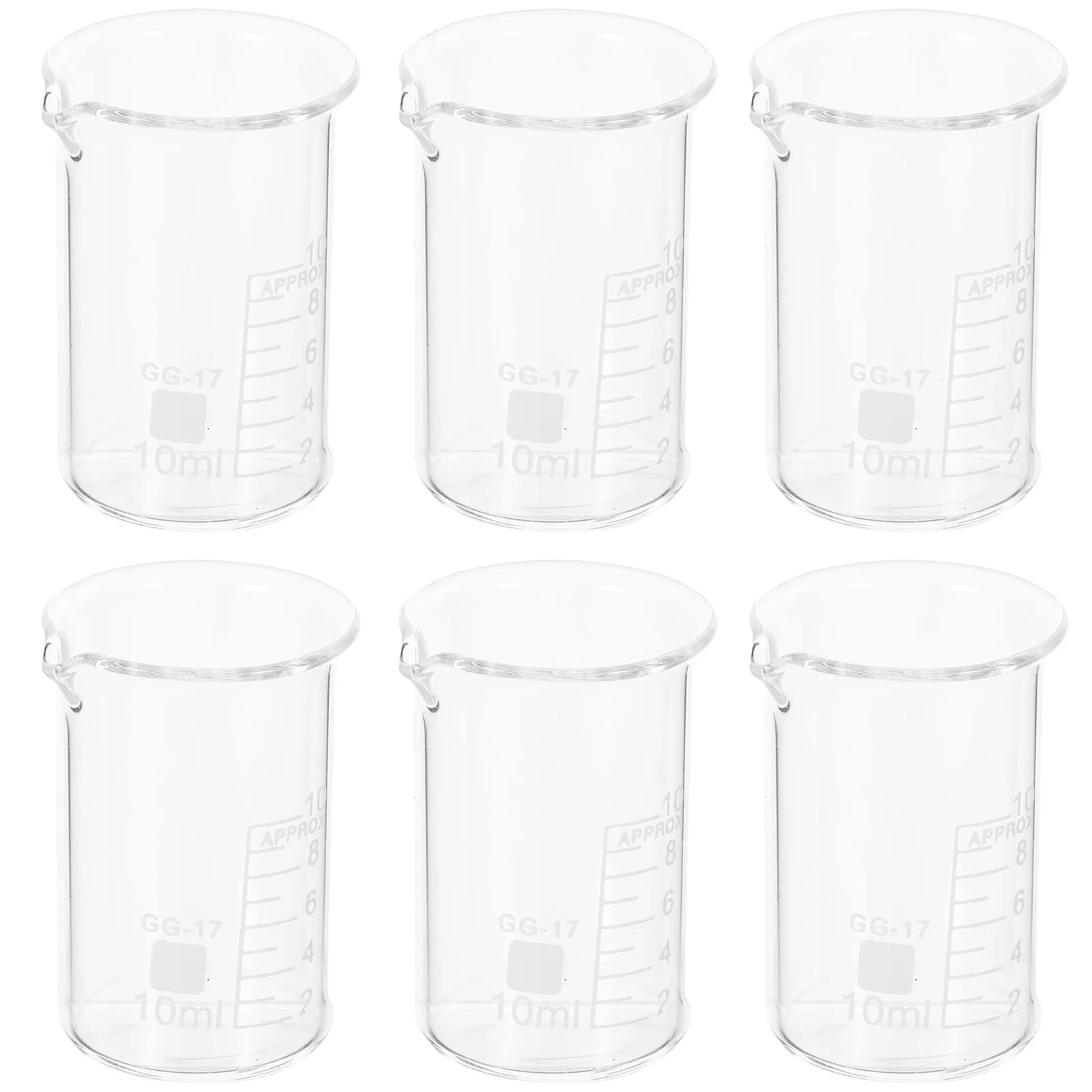 

6Pcs Hightemperature Glass Beakers Set Clear Scale Stable Placement Laboratory Measuring Tools Lab Measuring Cup