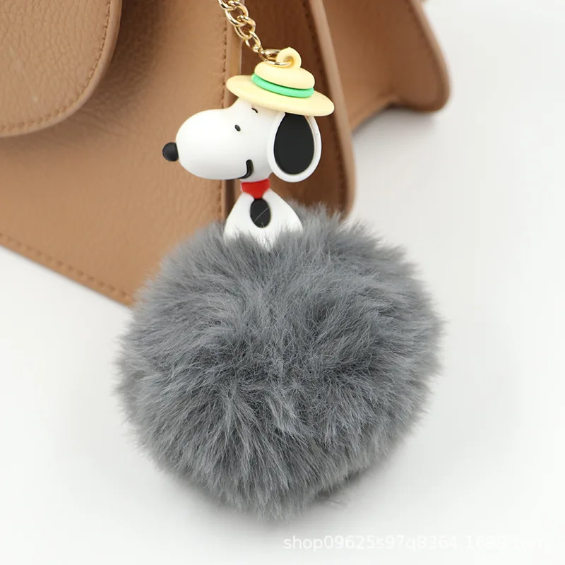 New Snoopy Plush Keychain Kawaii Cartoon Backpack Pendant for Girls Car Key Hanger Student Backpack Decoration Friend Gift