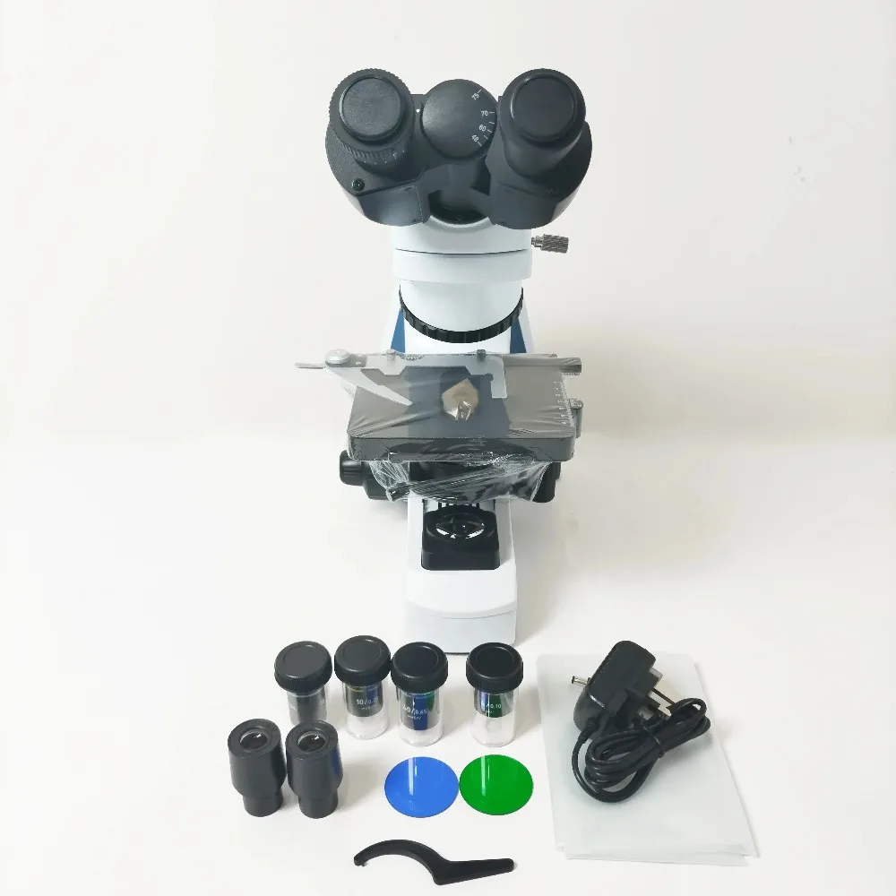 Medical Optoelectronics High Definition Quadruple Nosepiece Cell Observation 40X-1800X Binocular Biological Microscope for Lab