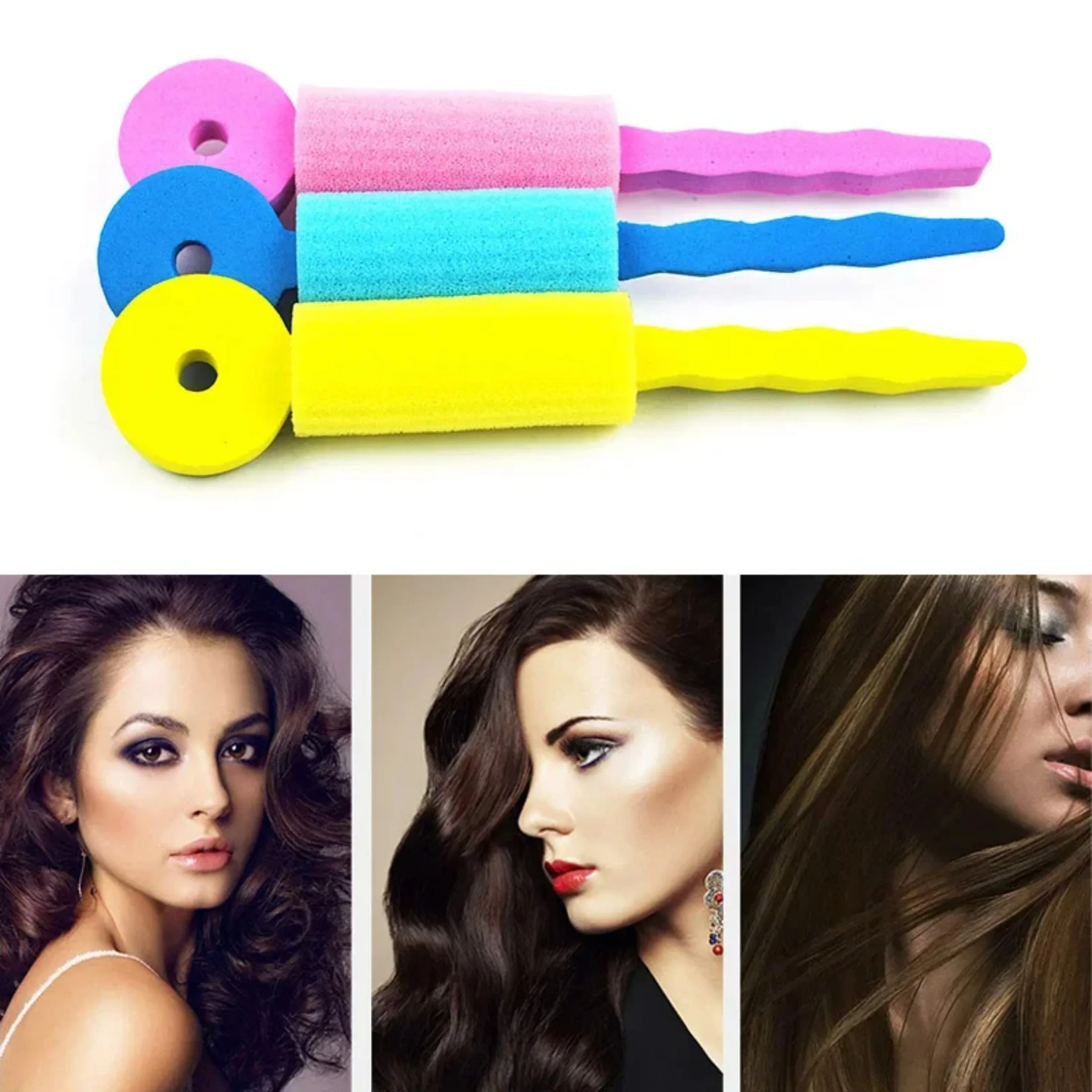 Soft Sponge Hair Curler Roller Curl Flexible Magic Hair Curlers Styling Rollers Sponge DIY Hair Curling Styling Tool 3PCS Бигуди