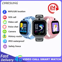 Reloj inteligente LBS para niños, rastreador de ubicación, 4G, seguimiento, videollamada, cámara, SOS, resistente al agua