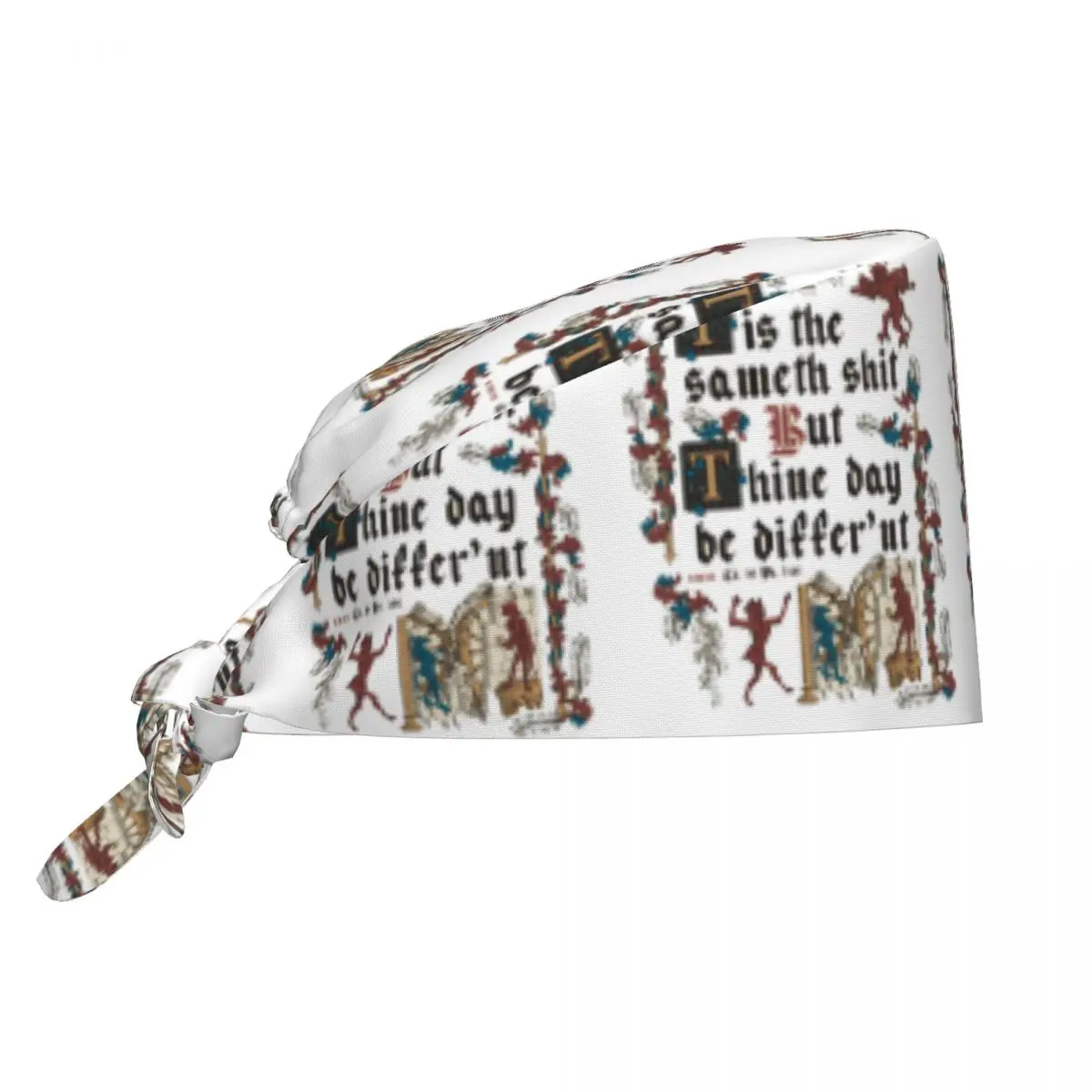 Same Shit Medieval Style English History Scrub Hat Doctor Working Surgical Cap Unisex Adjustable Nursing Caps for Dentist