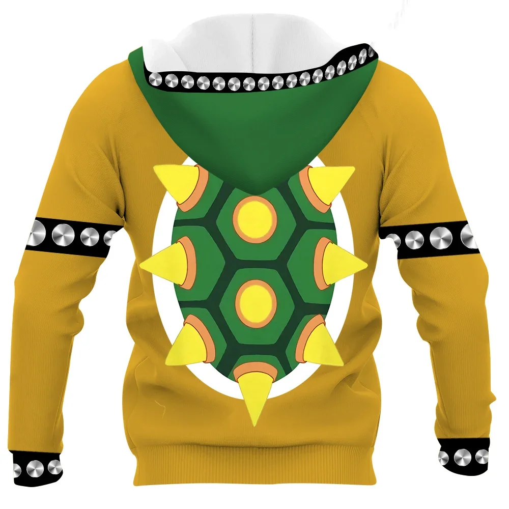 HX hombres Sudadera con capucha de dibujos animados Bowser 3D impreso mujeres sudaderas con capucha de manga larga pulóver sudaderas chaqueta con