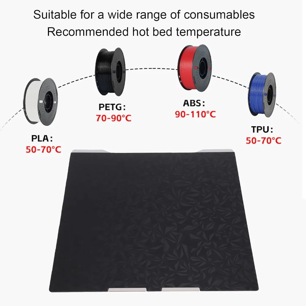 Flexible 184x184mm Build Plate Double Sided Smooth Surface Print Bed Platform Sheet Bambu Lab