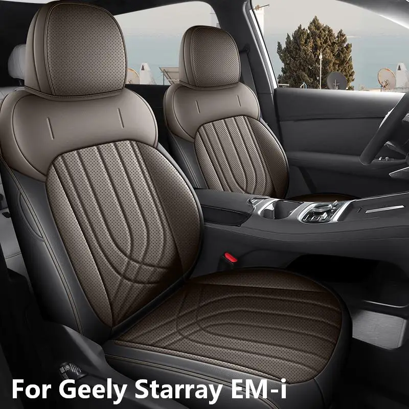 Full Wrapped PU Leather Five Seats Car Seat Covers Durable Auto Interior Decoration Cushion for Geely Starray EM-i