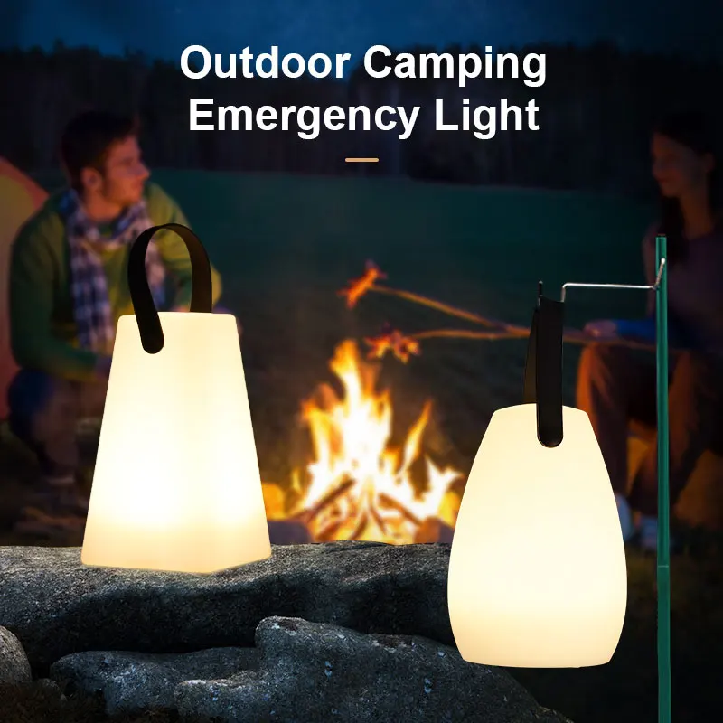 Outdoor Waterproof Cordless Table Lamp Smart Remote Control RGB LED Camping Lamp Usb Charging Portable Desk Lamp Room Decoration