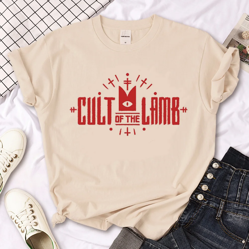 Cult of the Lamb top women summer t shirt girl funny comic clothing