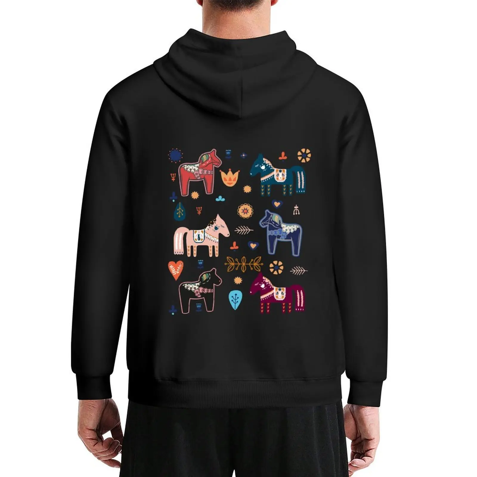 

Dala Horses Christmas Dala Horse Hoodie japanese style korean autumn clothes mens clothing graphic t shirts men hoodie oversize