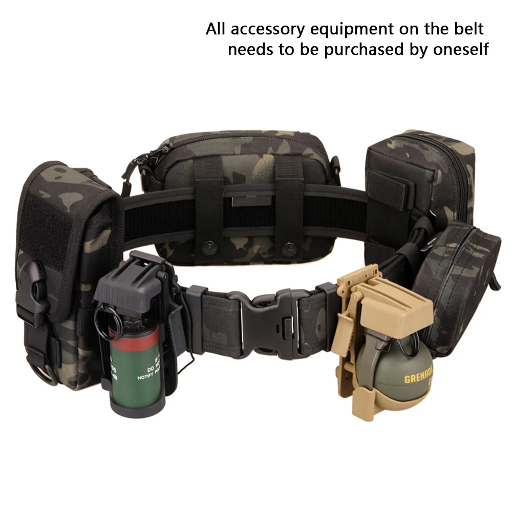 TUSHI Neuer taktischer Gürtel mit Schnellverschluss für Herren, Outdoor-Camouflage-Nylon, breiter Taillengürtel für Bergsteigen, Wandern, Arbeit, Angeln – Detail 1