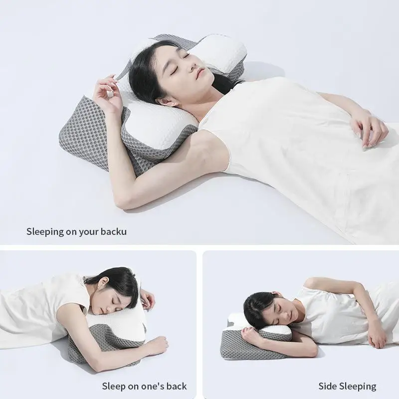 Memory Foam Pillow Shape Sleep Aid Neck Support Zero Pressure Side Sleep Soft Hard Dual Use Cotton Office Ergonomic Pillow