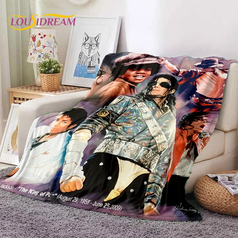 

MJ King of Pop Michael Jackson Soft Blankets,Keep Warm Throw Blanket Comfortable Blanket for Picnic Beds Sofa Home Bedroom Gifts