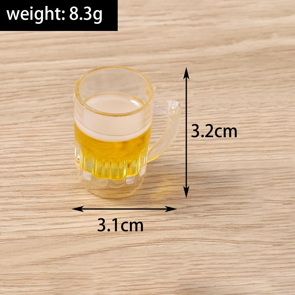 Tusember 5 Stück Prost Harz 3D Simulation Bierkrug Charms Sprudelnde Getränkeflaschen Anhänger Ohrring Armband DIY Schlüsselanhänger Schmuck – Detail 1