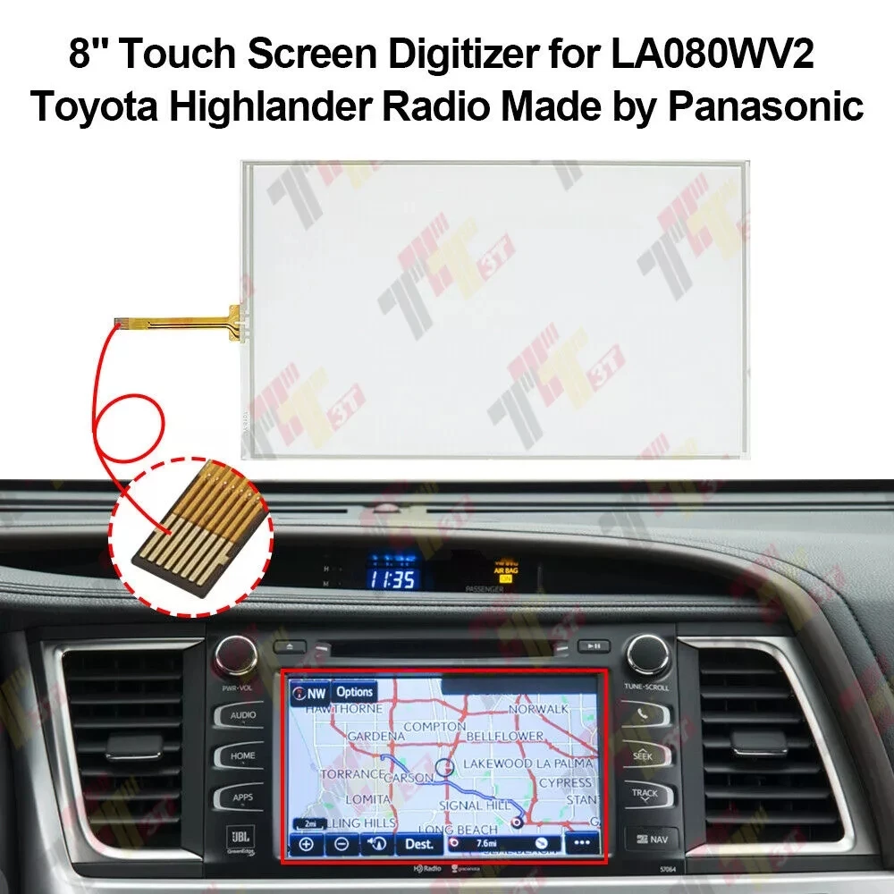 

8" Touch Screen Digitizer forToyota Highlander Radio LA080WV2 made by Panasonic