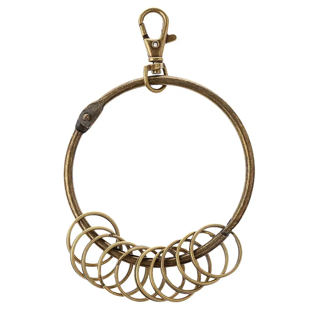 Circle Metal Key Ring Vintage Style Trinkets Keychains for Keys Bulk Organizer for Office Home Schools