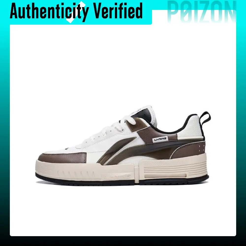 Li Ning Inner Side Inner Presentation Slip Resistant Abrasion Resistant Low top Sports Casual Shoes Men's White Umber AGCT135-3