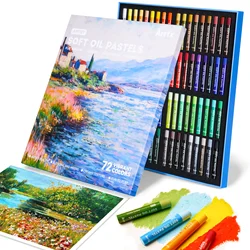 Arrtx-Juego de crayones de aceite profesionales, suministros de arte para artistas, Pastel de aceite suave, vibrante y cremoso, 48/72 colores