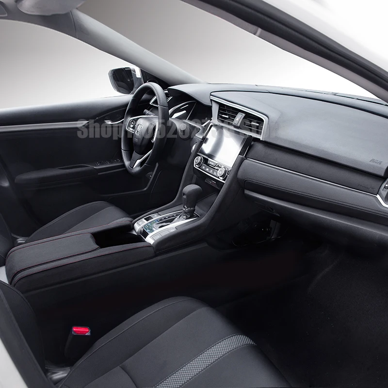 Door Panel, Side Cup Panel Strip Fit for HONDA CIVIC 10th 2016 2017 2018 2019 2020 2021 TOP SUEDE Overlays Grey Interior view 5