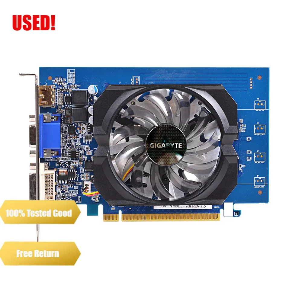 Gigabyte graphics card GV-N730D5-2GI uses 2GB video memory and NVIDIA GeForce GT 730 graphics chip