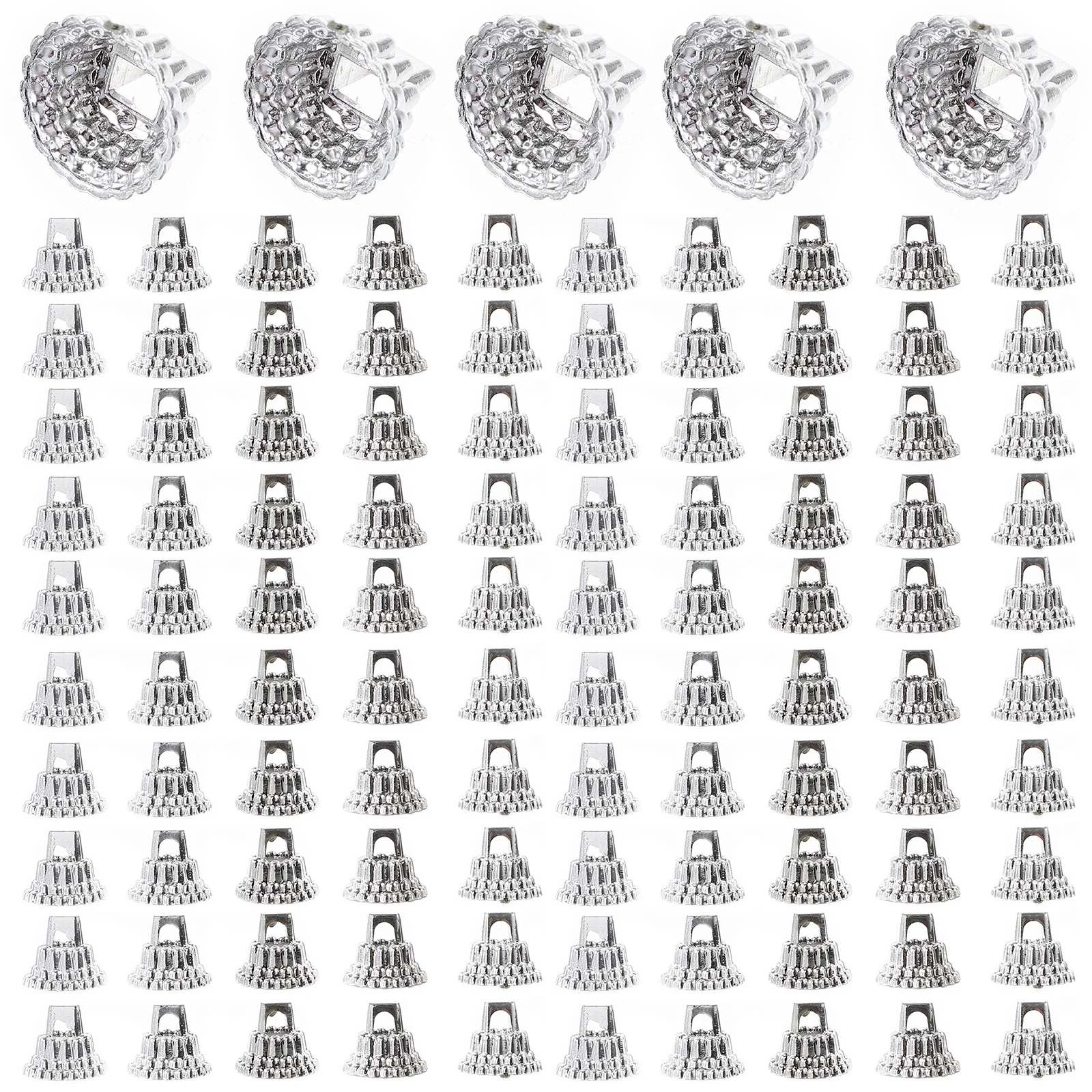 

1 Set Of Christmas Ball End Caps Plastic Pendant Top Covers Diy Hanging Decoration Craft Ball Pendants Caps Xmas Decorations