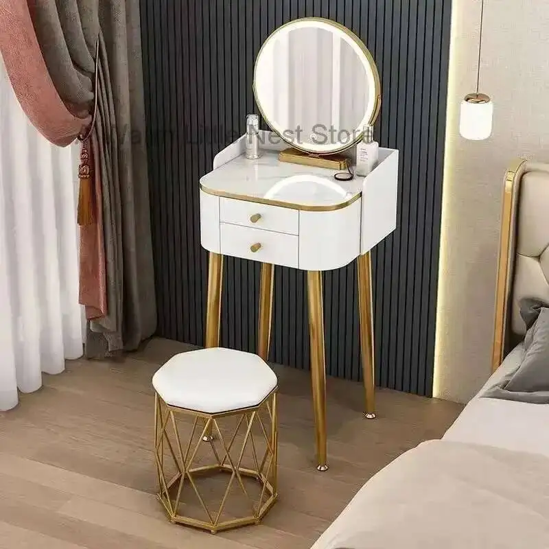 

Table mini Dressing Makeup Simple Modern Luxury Tables Nordic Small Family Vanity Desk Mirror Dressers for Bedroom Furniture