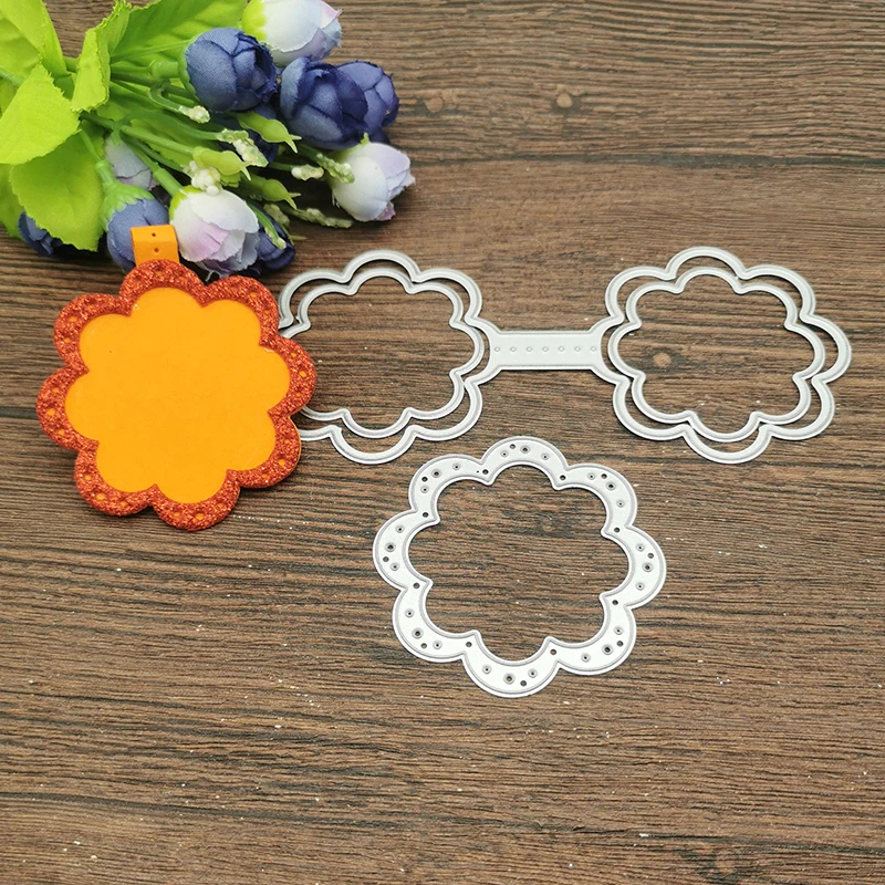 Flower Shape Keychain Shaker Metal Cutting Dies Stencil Scrapbooking Photo Album Card Paper Embossing Craft DIY