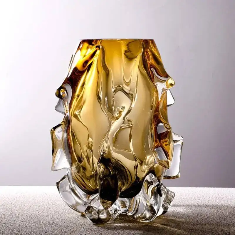 Light Luxury Creative Crystal Glass Vase, Living Room, Entrance, Aquaculture, Flowers, Advanced Sense, Home Vase Insertion Art
