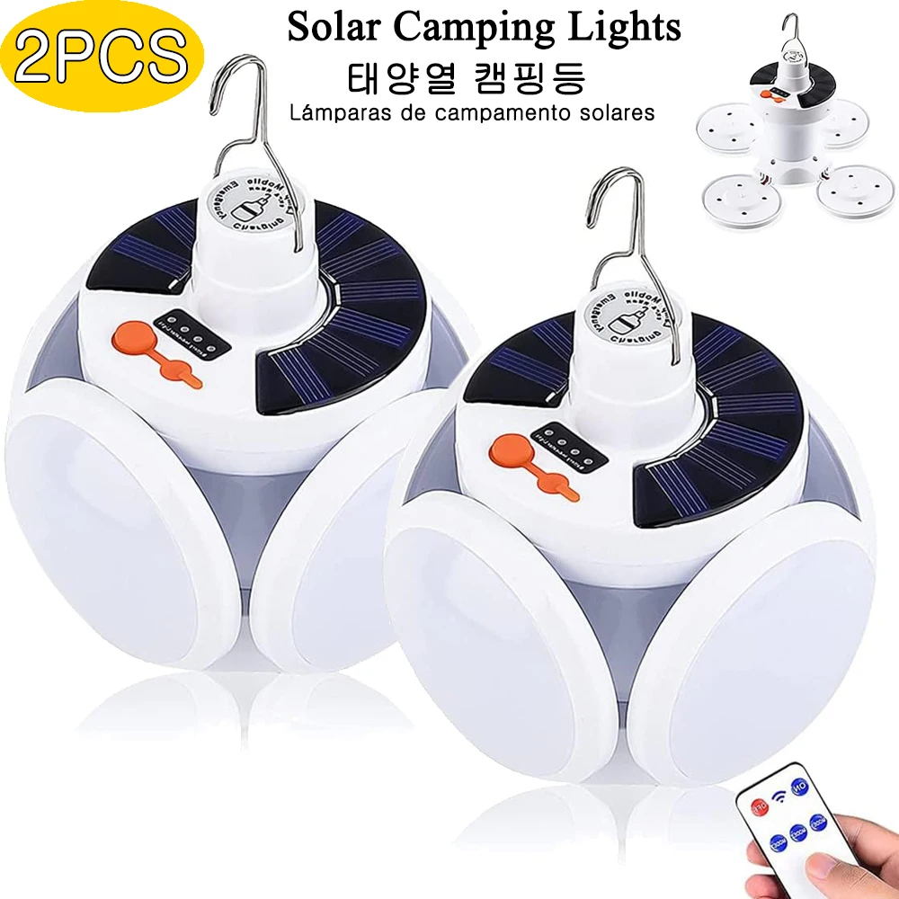 

Solar Energy Camping Lamp 5 Modes SOS Waterproof USB Rechargeable LED Remote Control Foldable Lantern Portable Emergency Lamp