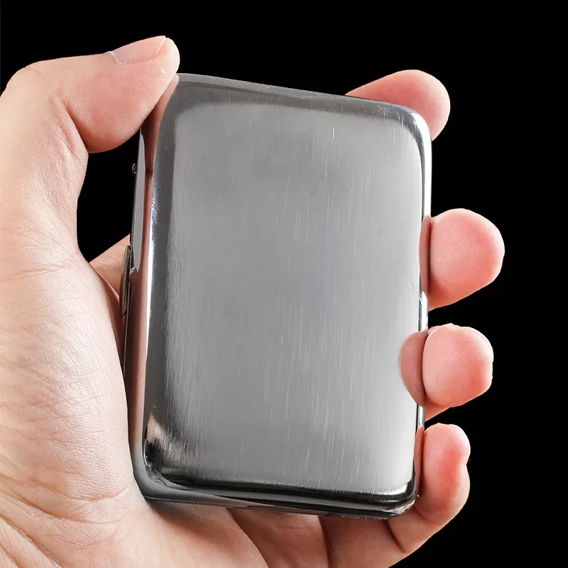 

16 Pcs Coarse Cigarette Case Chrome Brushed Men's Small Portable Anti-Pressure And Moisture-Proof Personalized Storage Box
