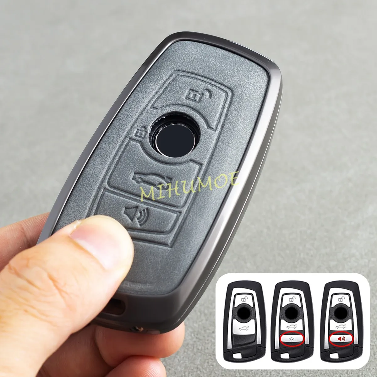 Alloy + Leather Car Key Case Cover Shell Fob For BMW F20 F21 F22 F30 F31 F32 F10 F06 F01 F25 F26 F10 1 2 3 4 5 6 7 X3 X4 SERIES